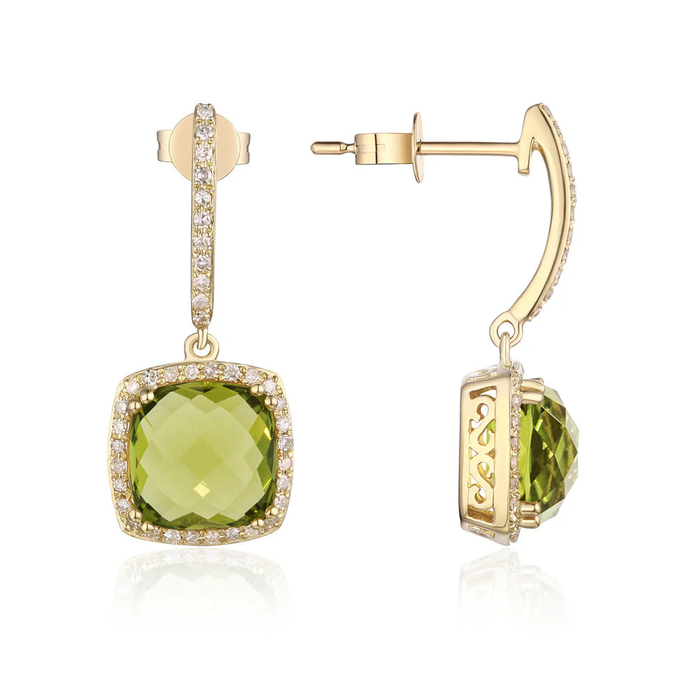 Cushion Cut Drop Earrings