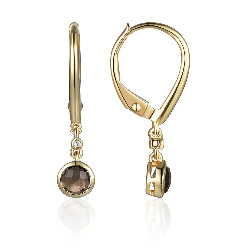 Bezel Round Gem Lever Back Earrings is versatile offering a variety of gemstone colors. 