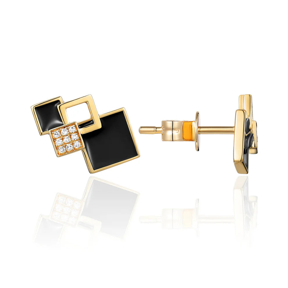 Contemporary Square Stud Earrings