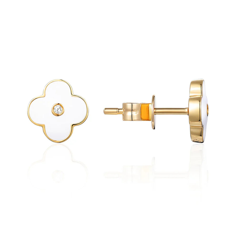 Clover Enamel Studs