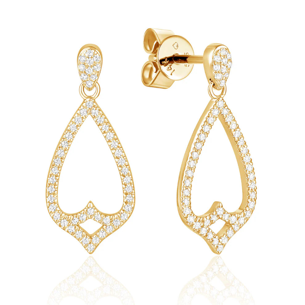 Classic Open Frame Diamond Earrings with a dangle design to sway and display a luxurious shine. 