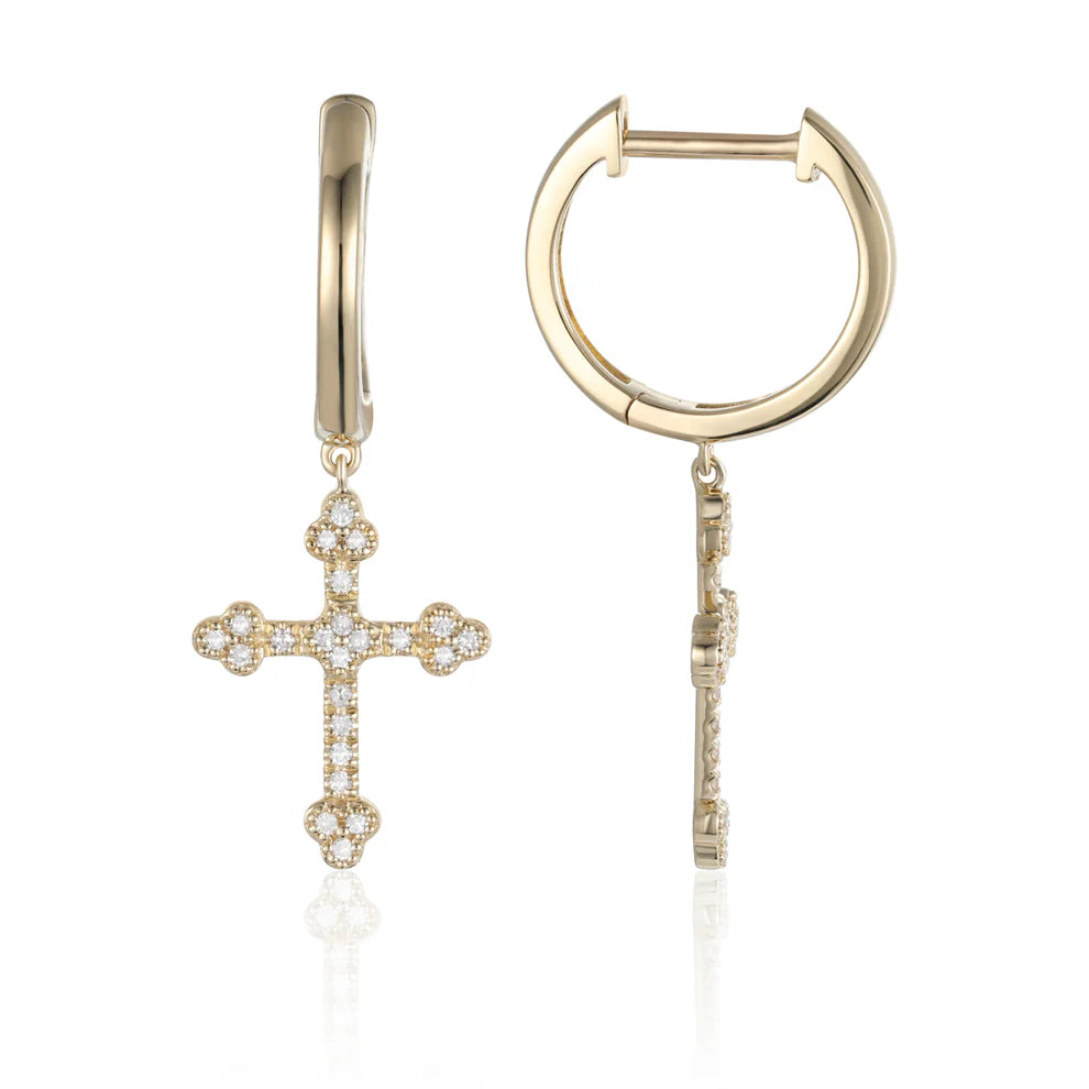 Classic Cross earrings with leverback closure for secure fit. Wear your faith for everyday