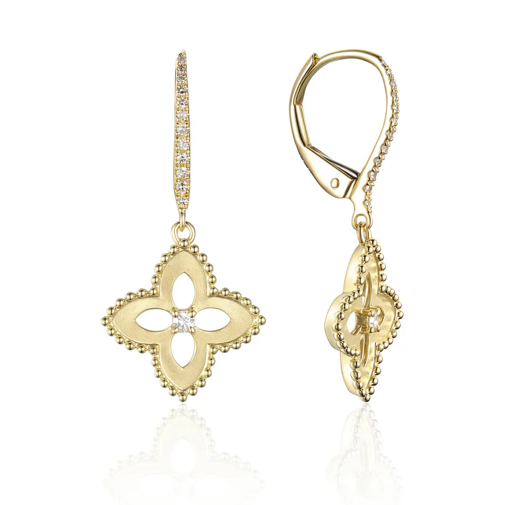 Beaded flower dangle earring to fall delicately at the base of your earlobe. Perfect for everyday. 
