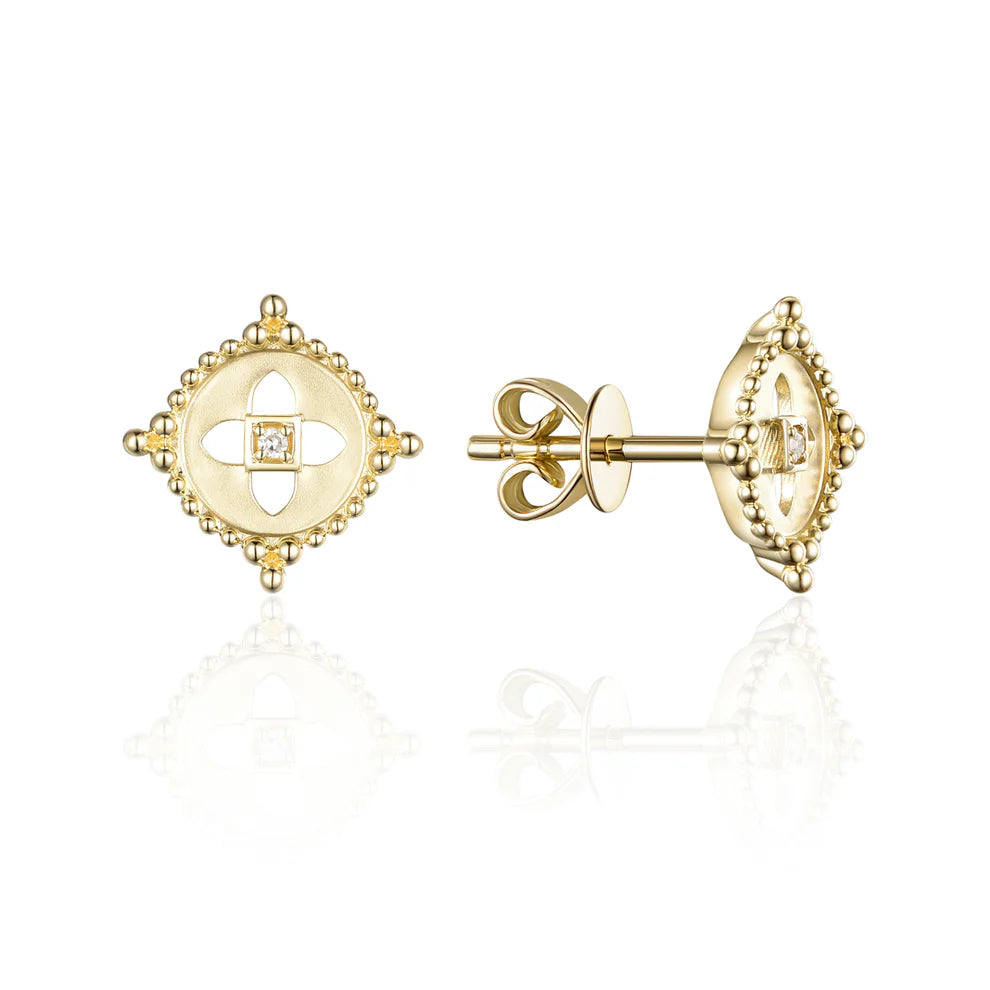 Classic Beaded Circle Studs