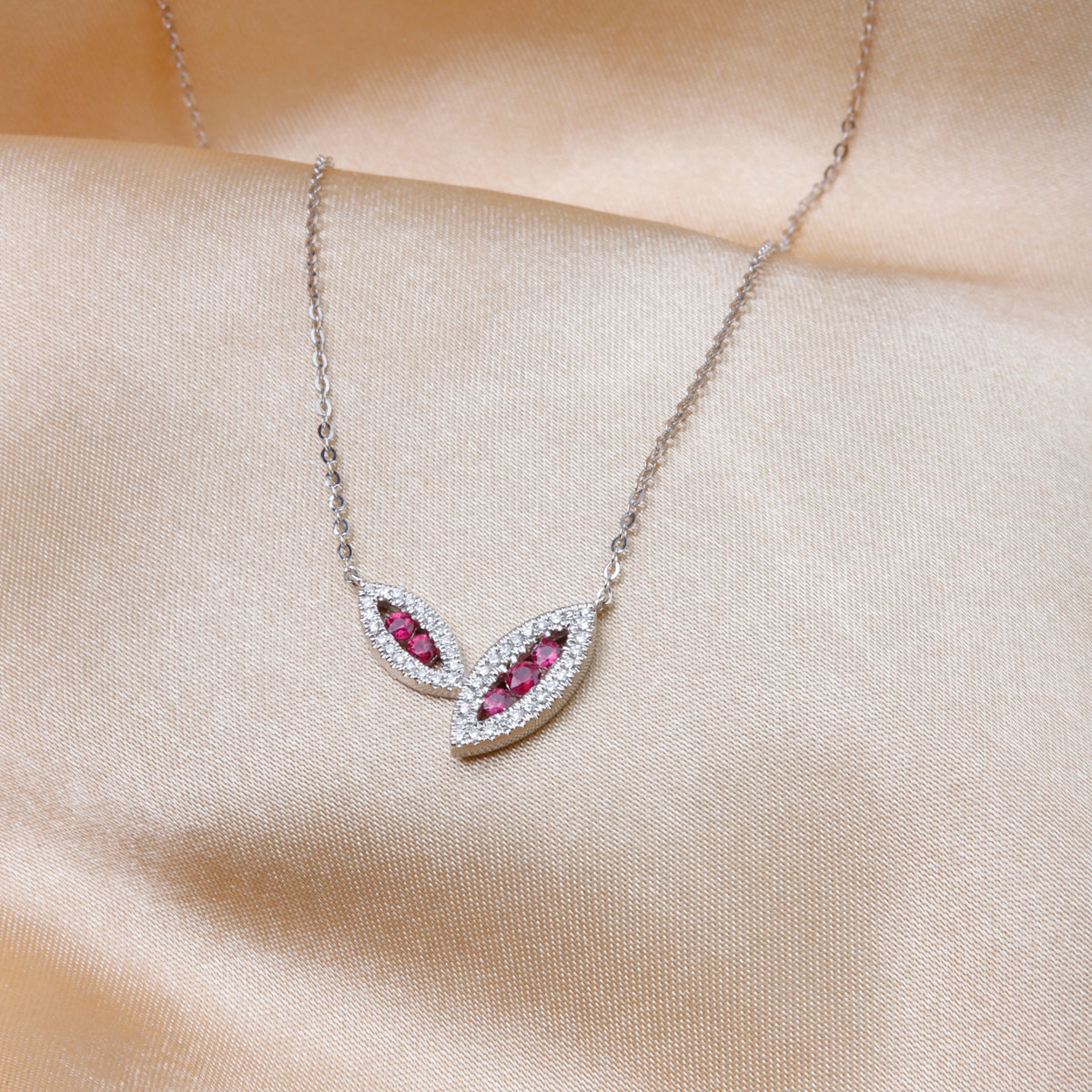 Petal Diamond Halo Necklace