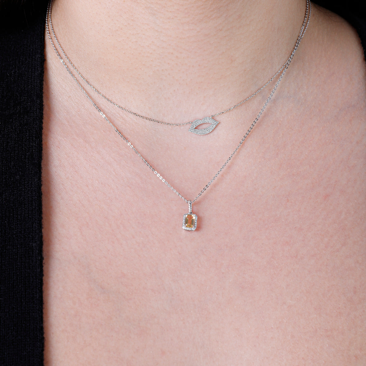 Rope Emerald Cut Necklace