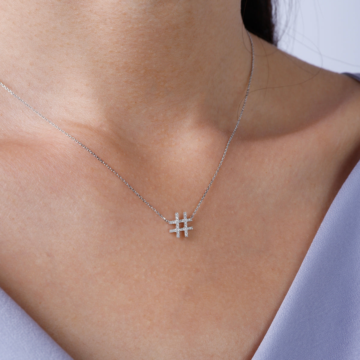 Hashtag Diamond Necklace