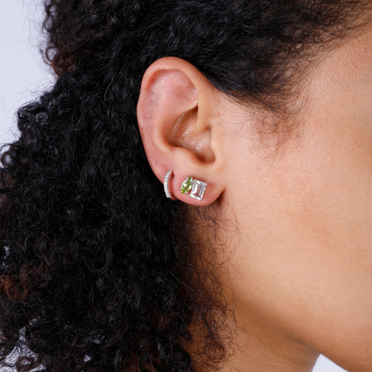 Dual Gemstone Marquise Earrings