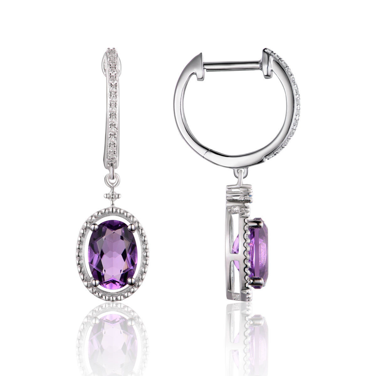 Open Halo Oval Earrings