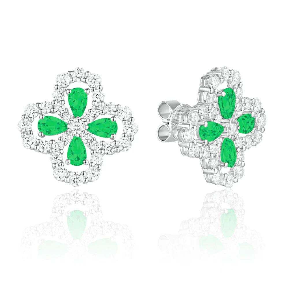 Diamond Clover Studs