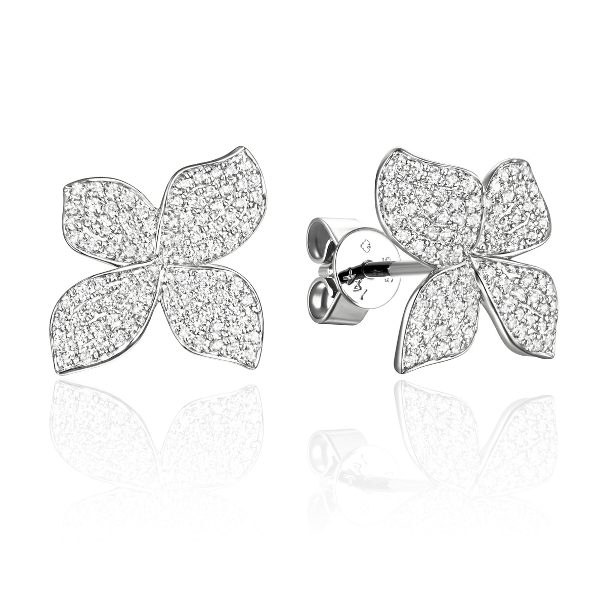 Flower Pave Diamond Studs