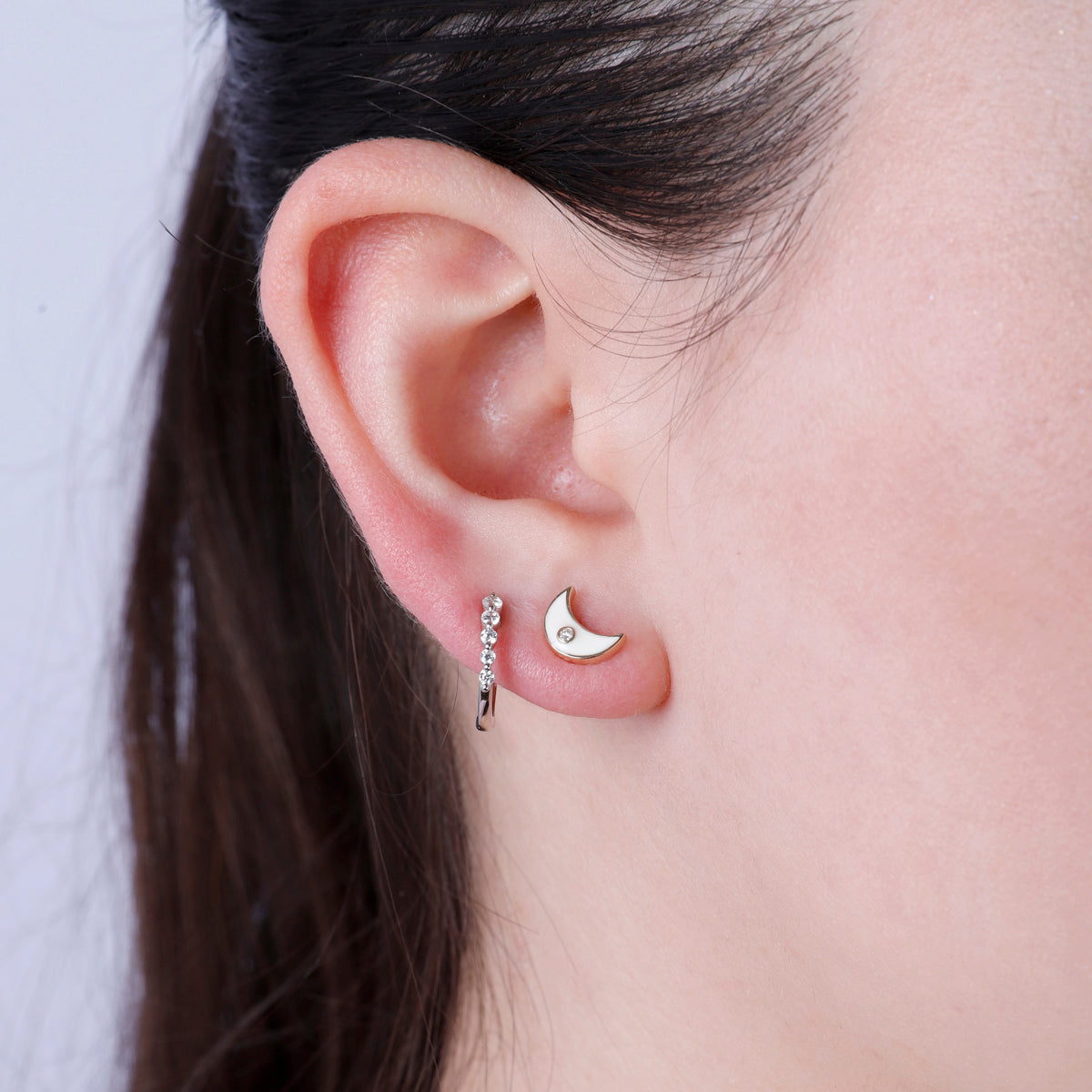 Moon Enamel Studs