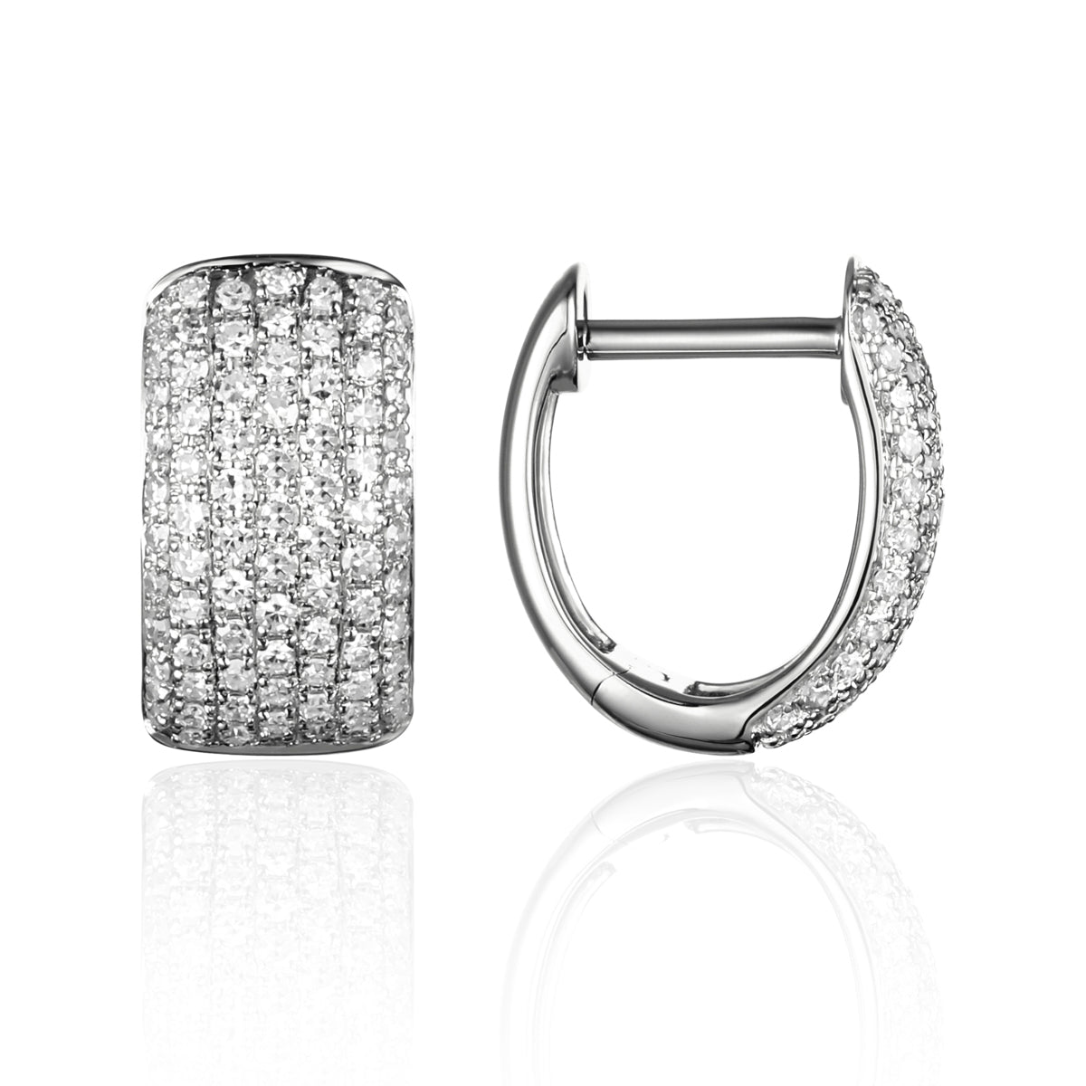 Wide Pave Huggies