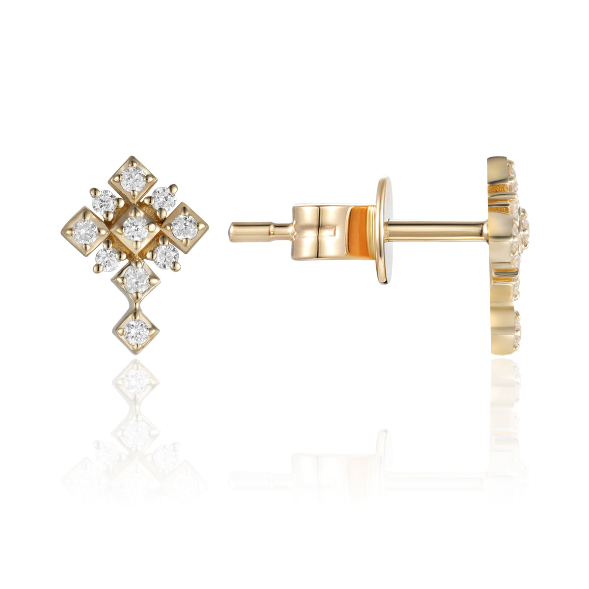 Slim cross accent studs with diamonds will enhance your look and add subtle sparkle.