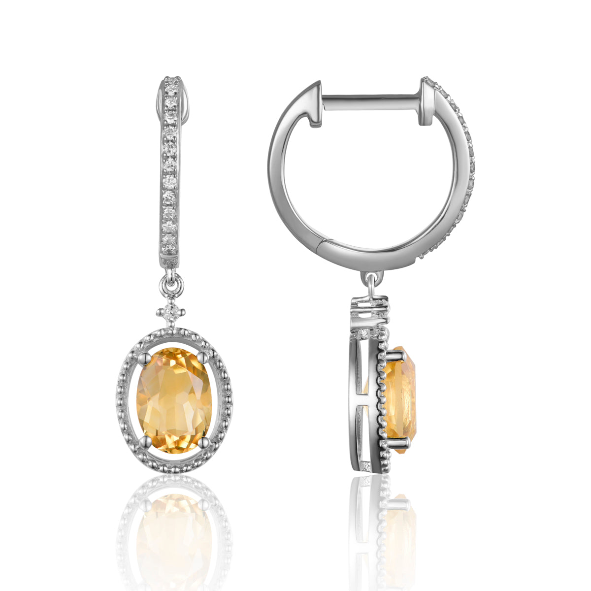 Open Halo Oval Earrings