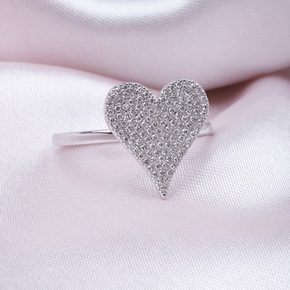 Diamond Pointed Heart Ring