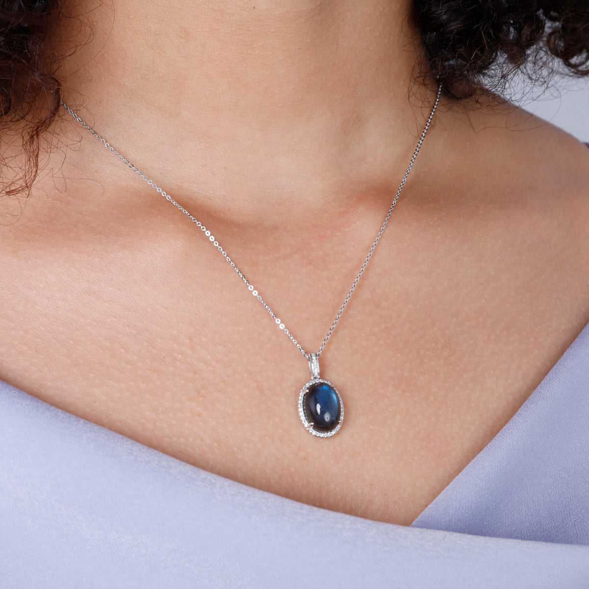 Oval Halo Necklace