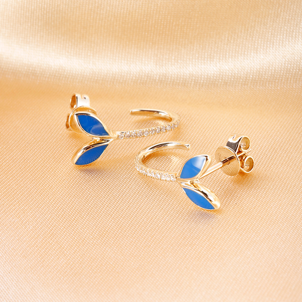 Leaf Enamel Earrings