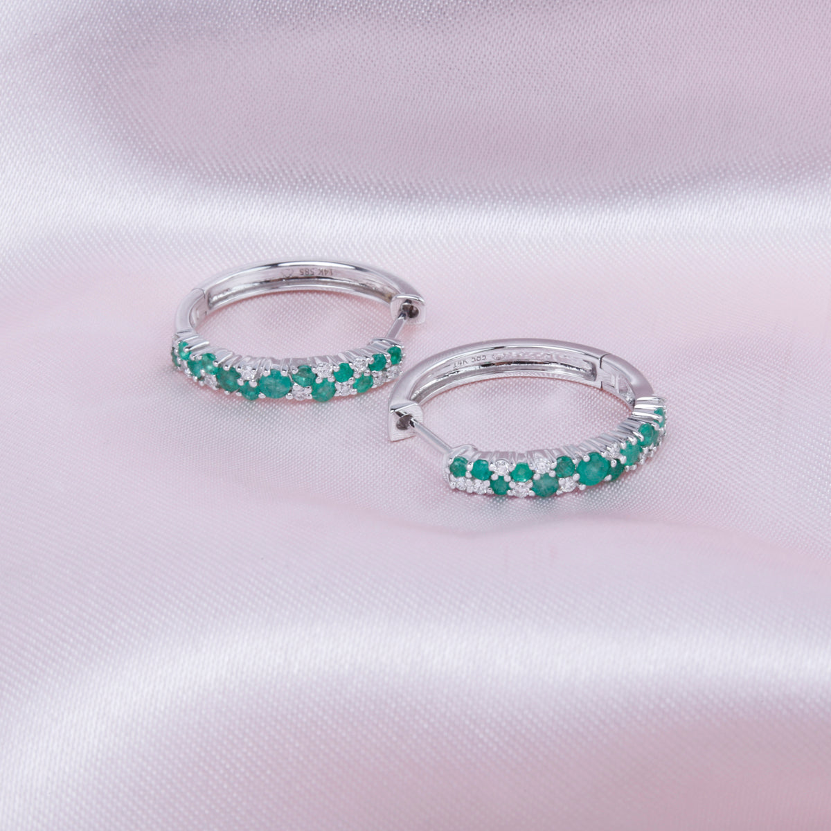 Crystal Diamond Hoops
