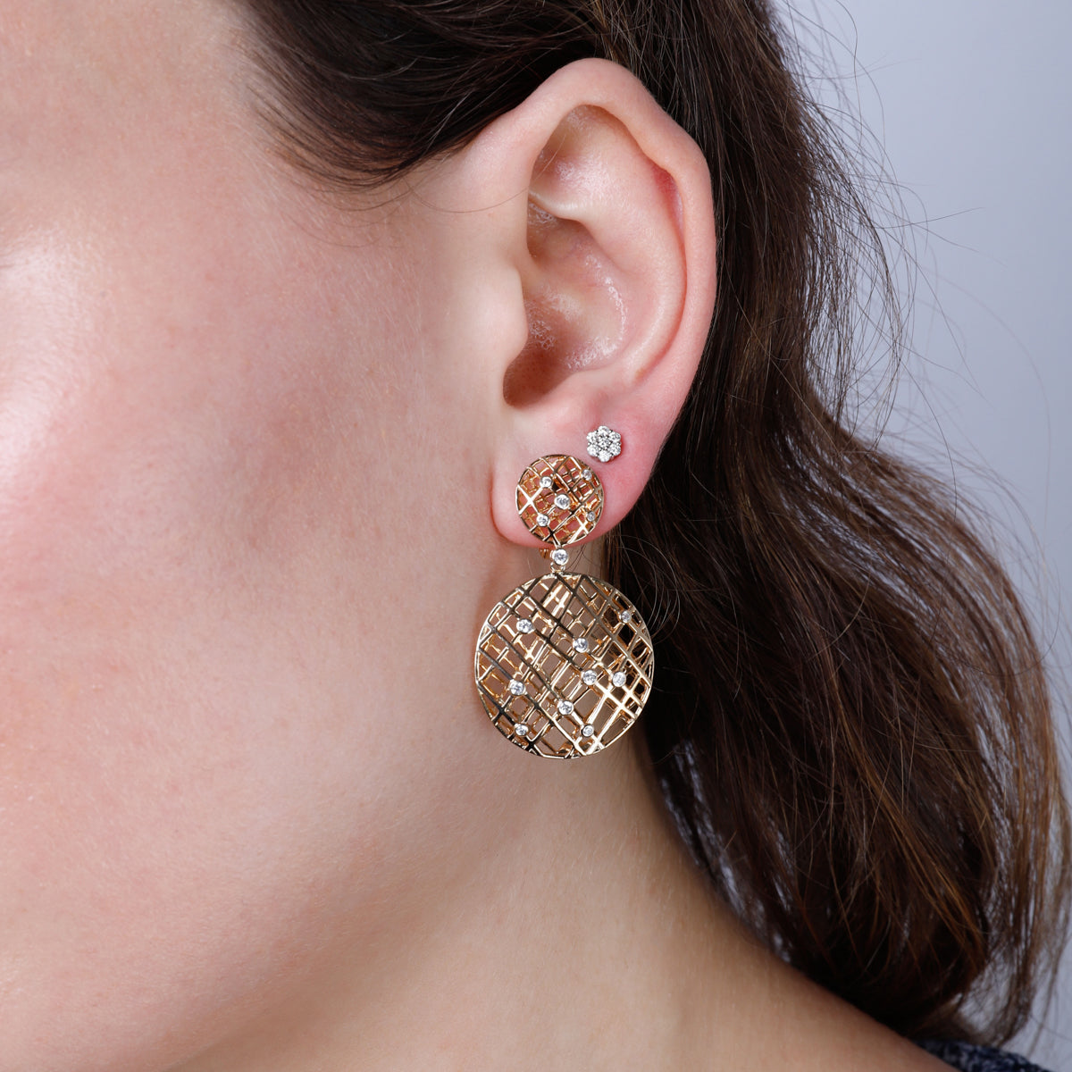 Mesh Round Dangle Earrings