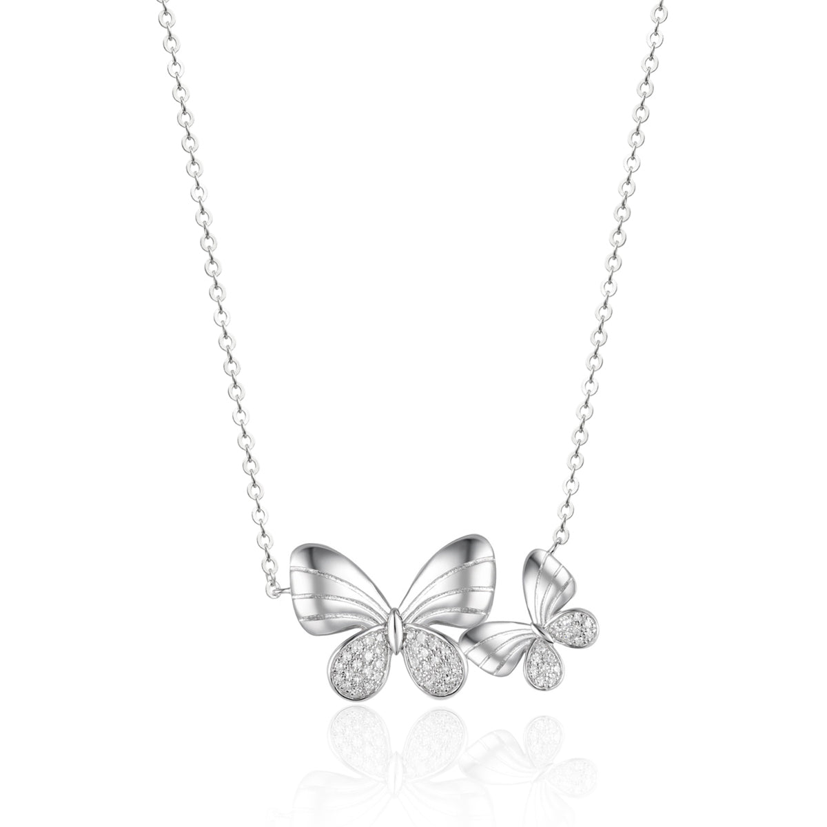 Butterflies Pave Necklace, design creates a glistening effect. Classic design-dainty and feminine