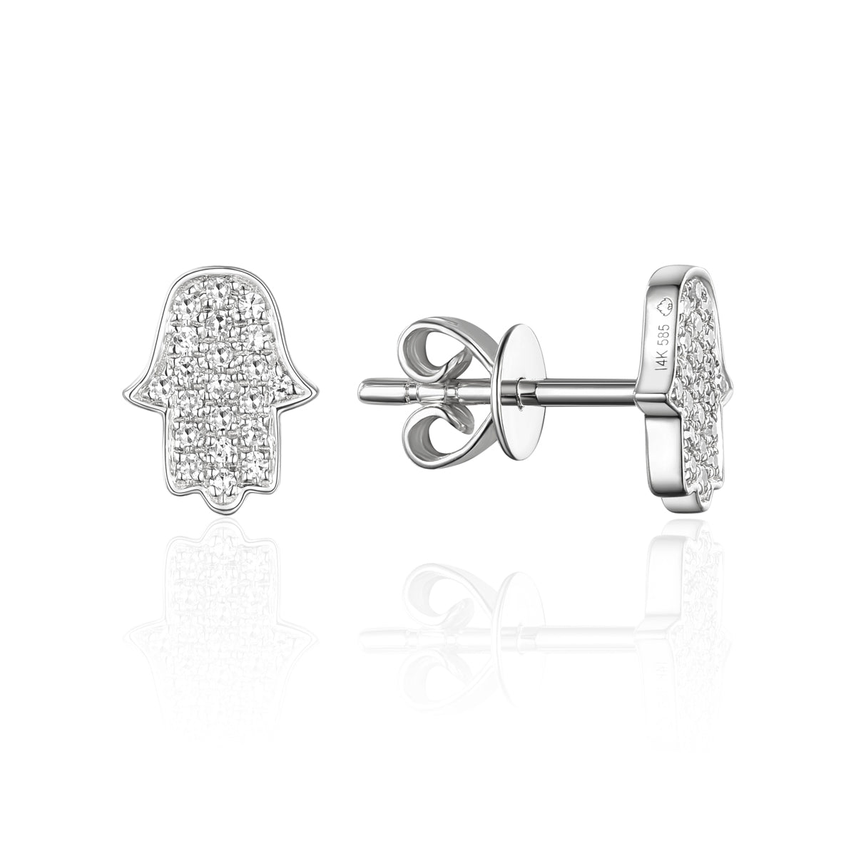 Hamsa Diamond Studs