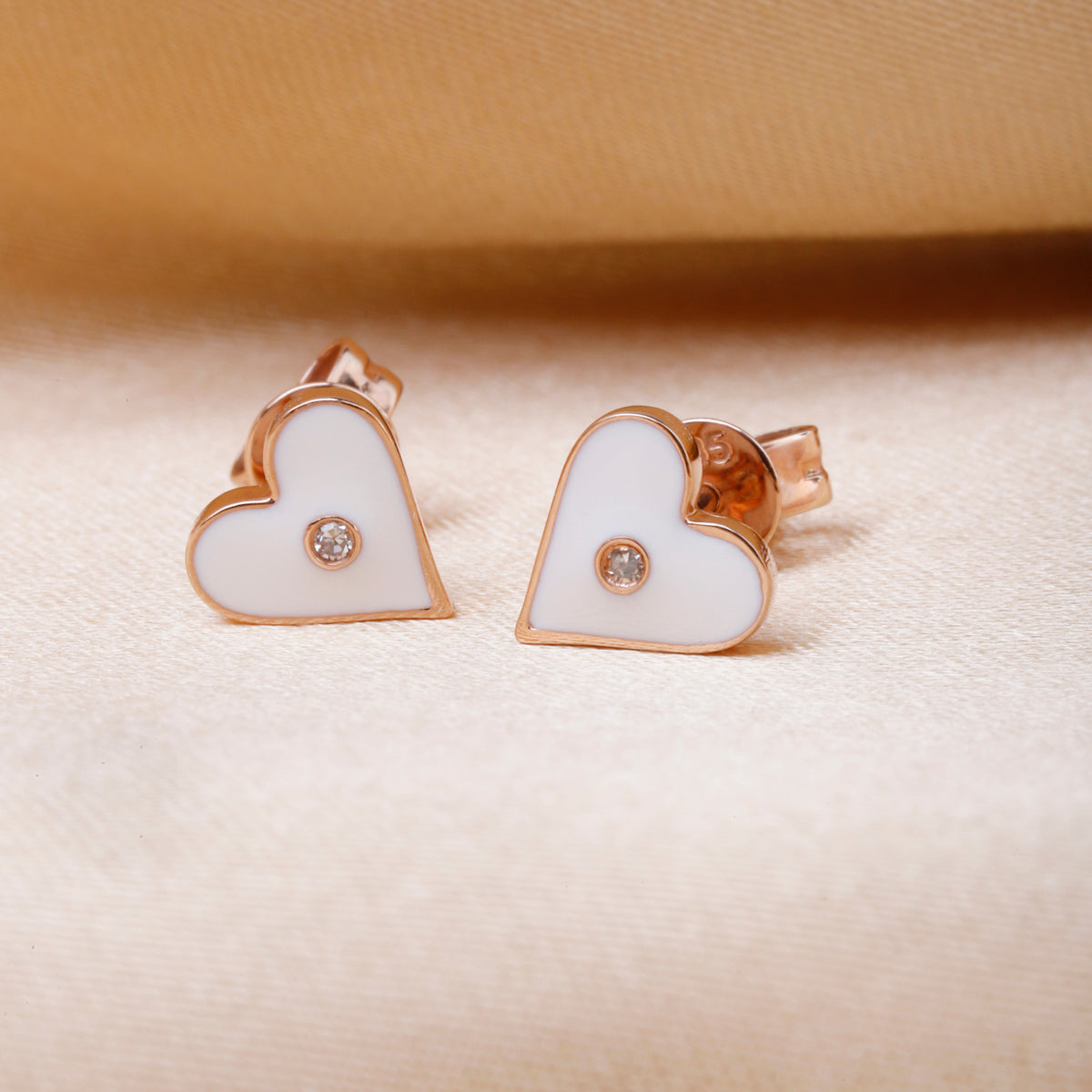 Enamel Heart Studs