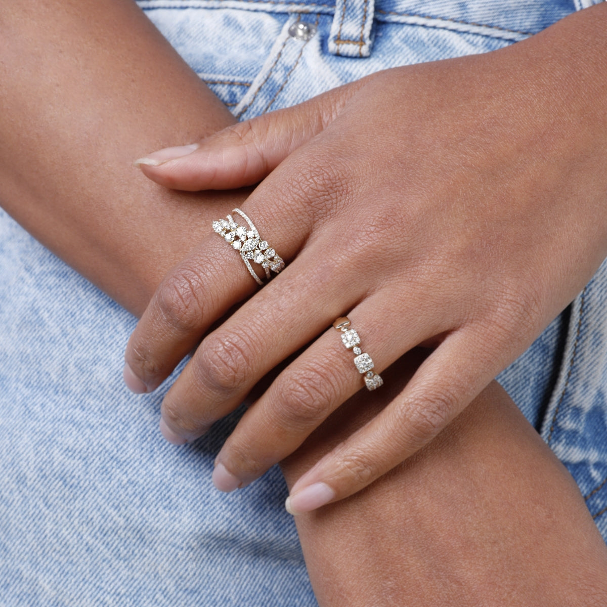 Diamond Bypass Ring