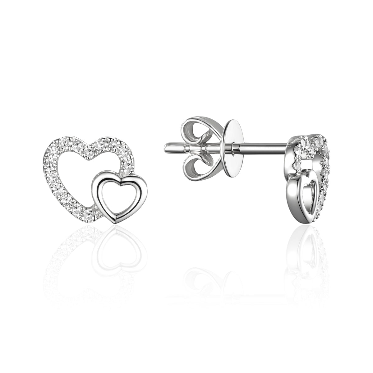 Double Heart Studs