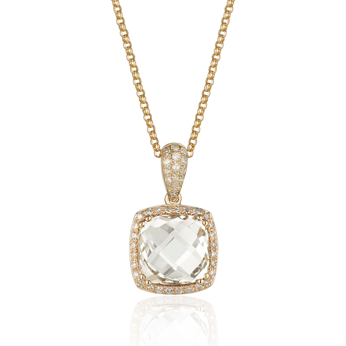 Halo Cushion Cut Necklace