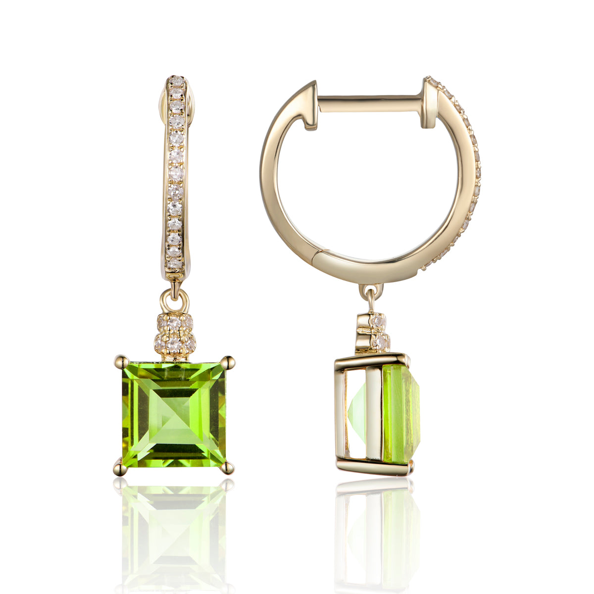 Princess Cut Drop Earrings