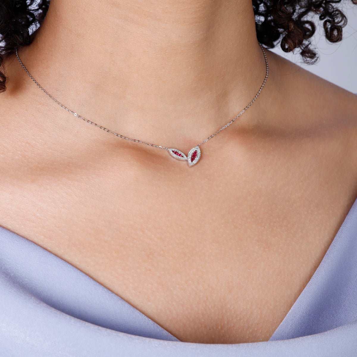 Petal Diamond Halo Necklace