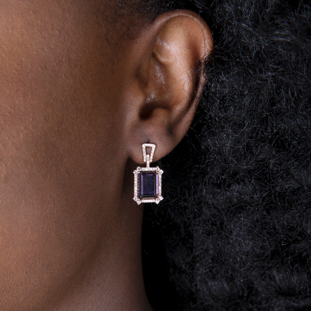 Halo Emerald - Cut Drop Earrings