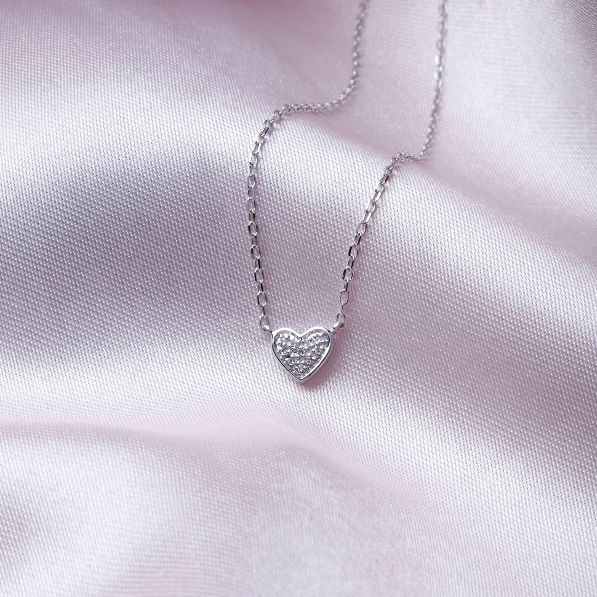 Micro Pave Heart Necklace