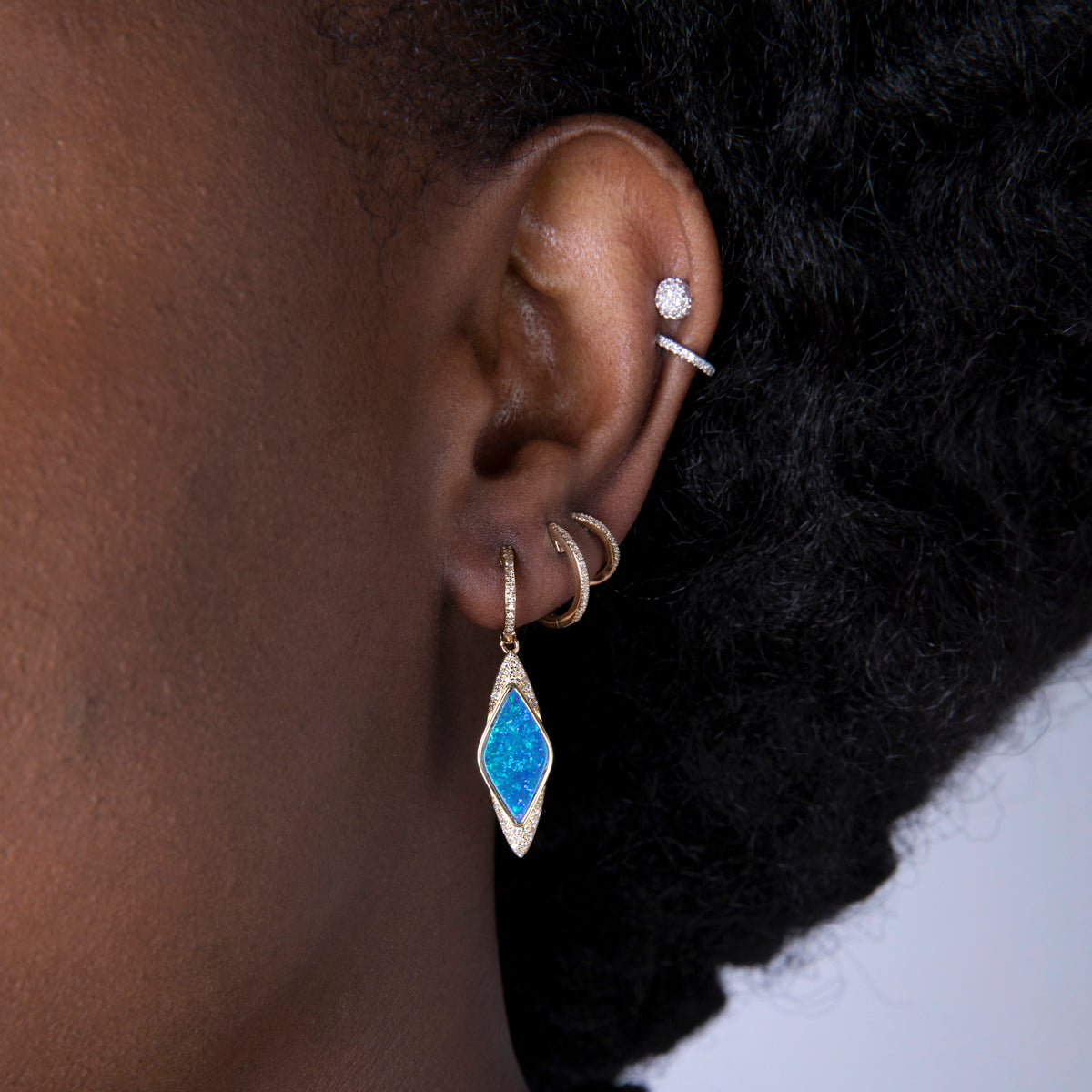 Opal Rhombus Drop Earrings