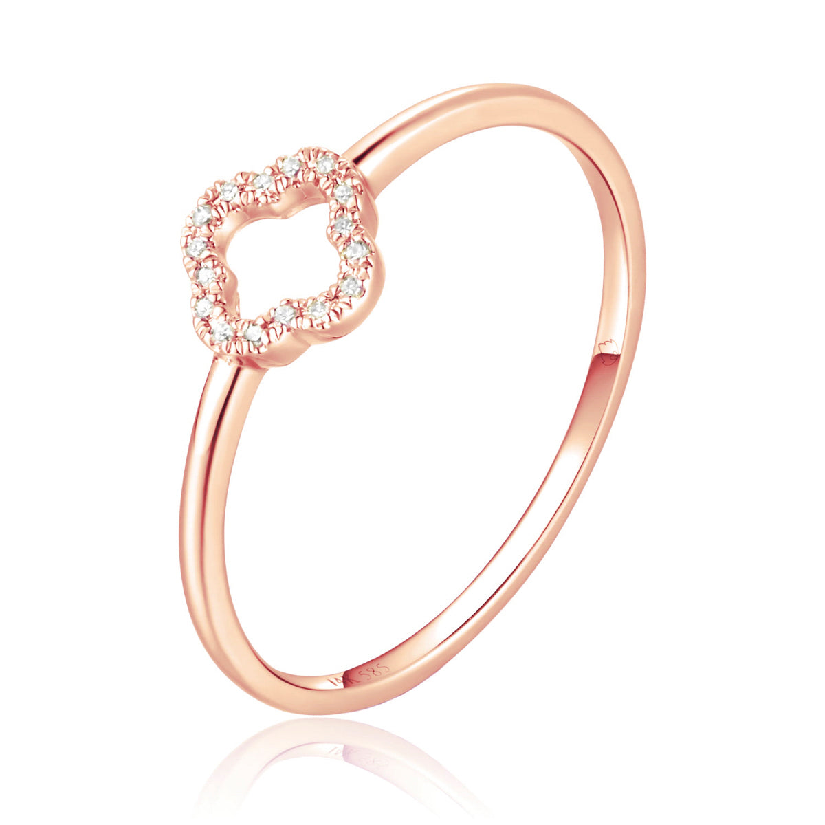 Alhambra Frame Dainty Ring - stunning jewelry featuring a diamond accent. 