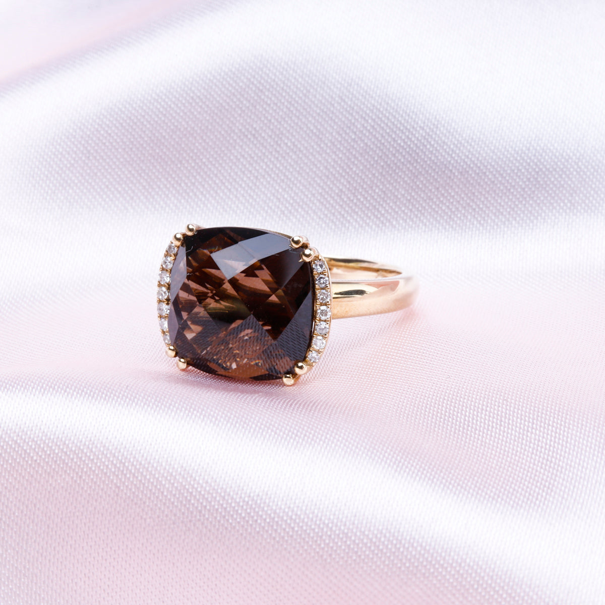 Semi-Halo Cushion Cut Ring