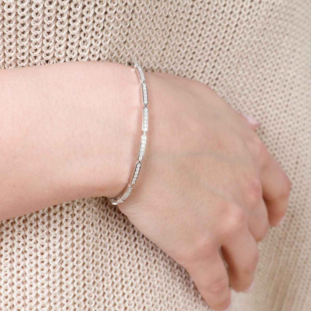 Geometric Diamond Bangle