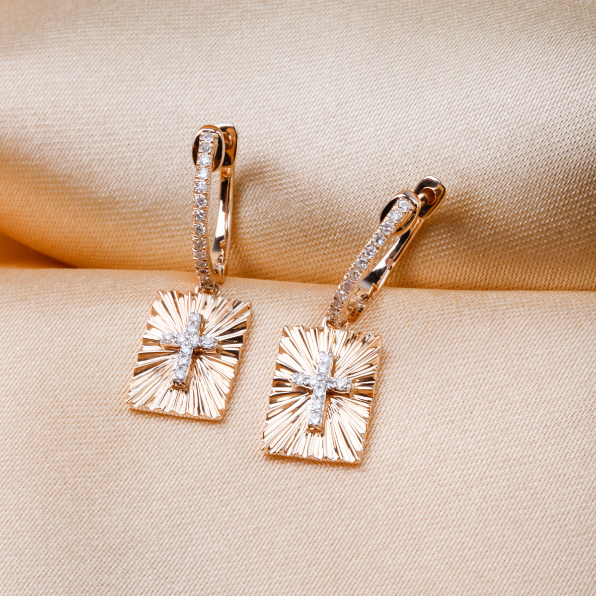 Cross Medallion Earrings