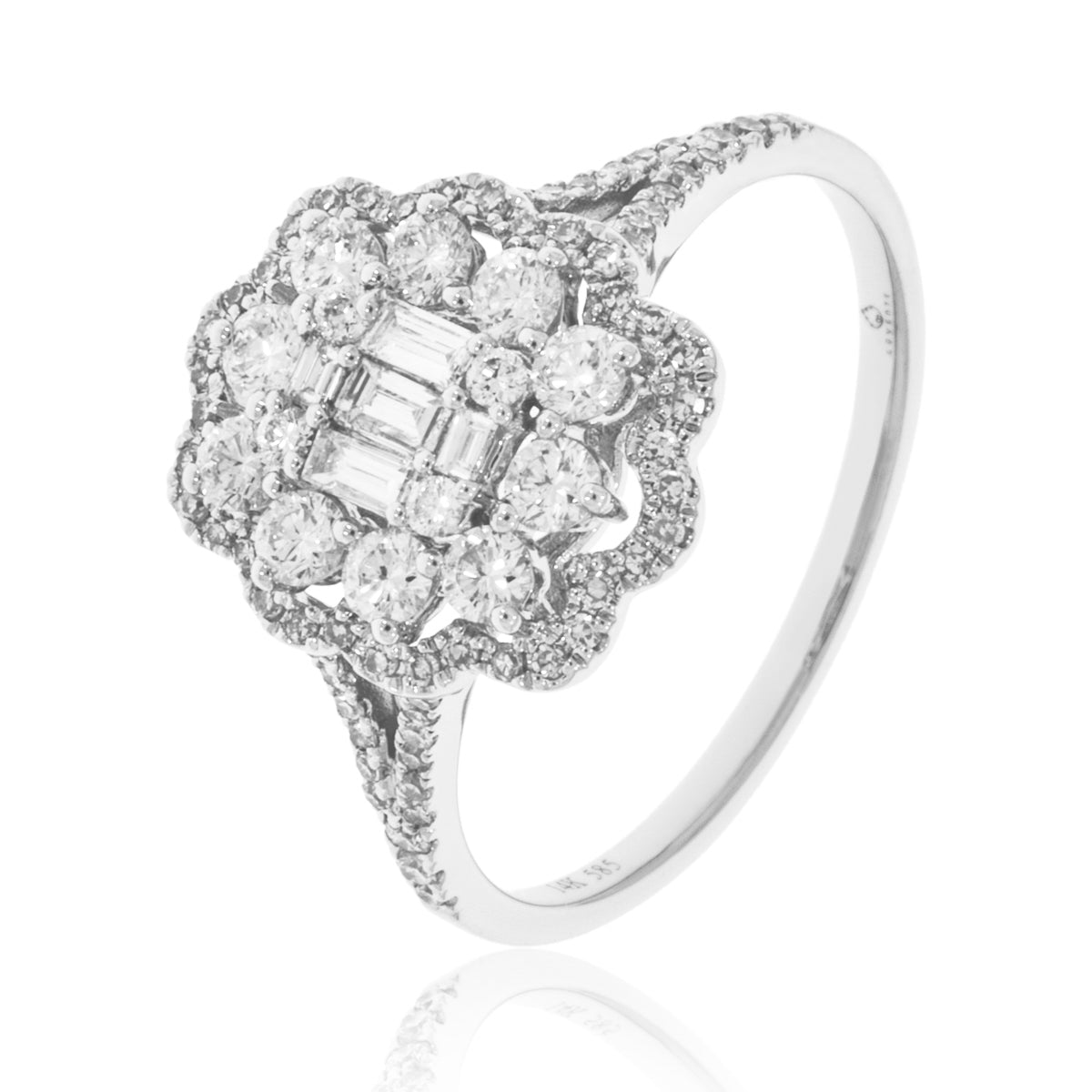 Flower Frame Diamond Ring