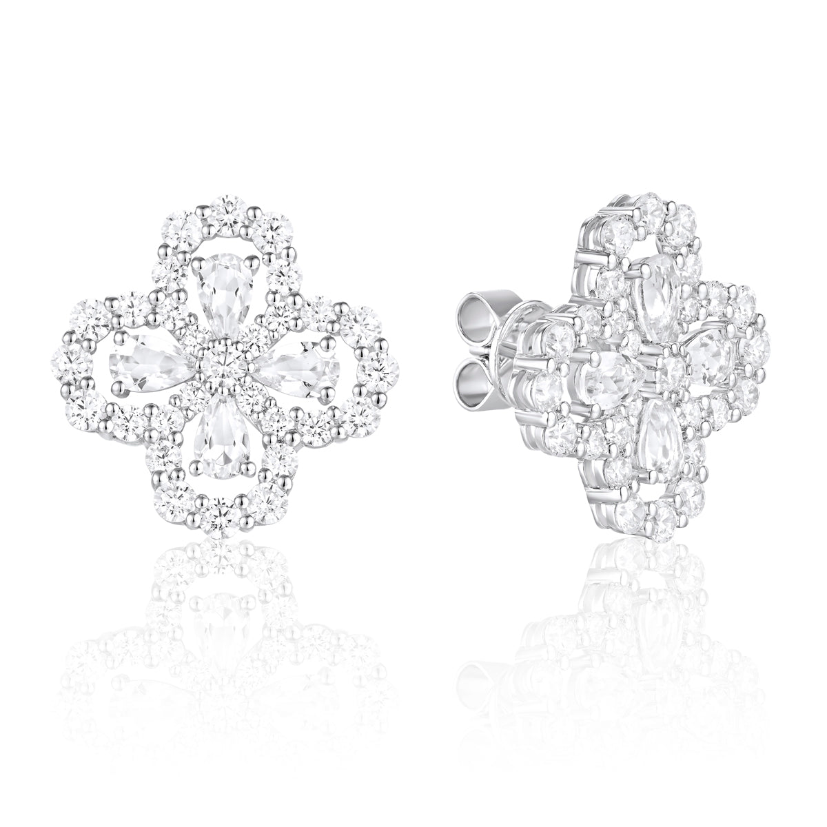 Diamond Clover Studs