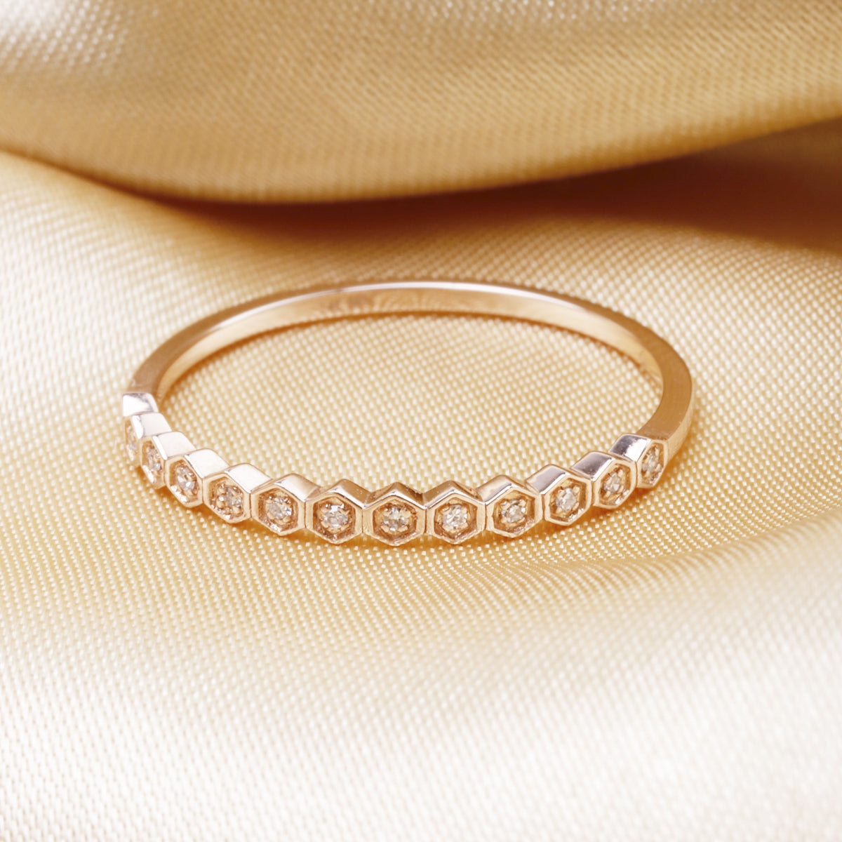 Diamond Beehive Row Ring