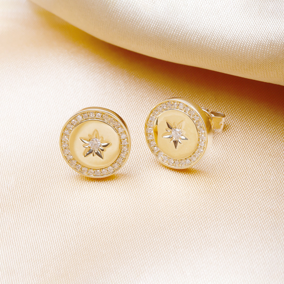 Star Disc Post Earrings