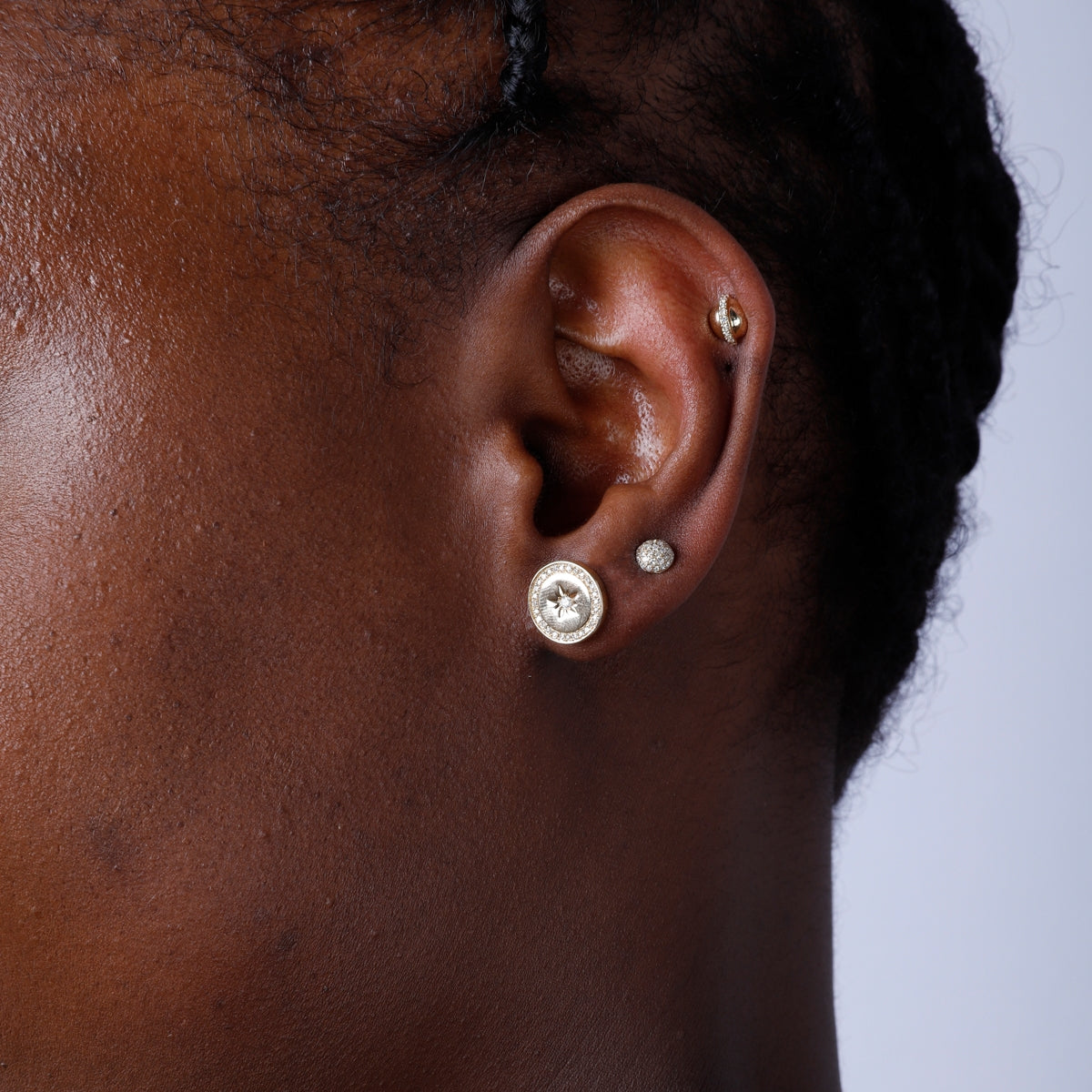 Star Disc Post Earrings