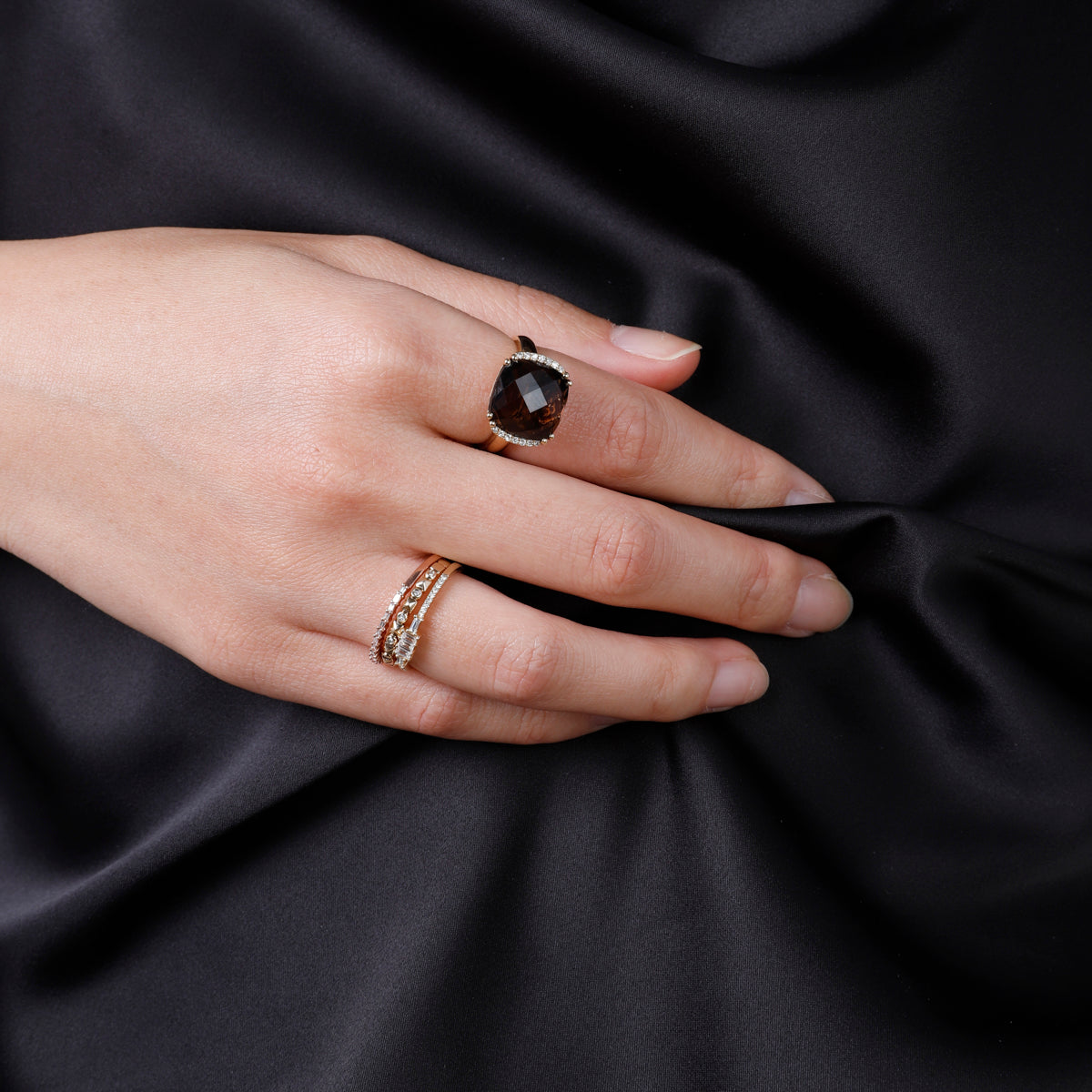 Semi-Halo Cushion Cut Ring