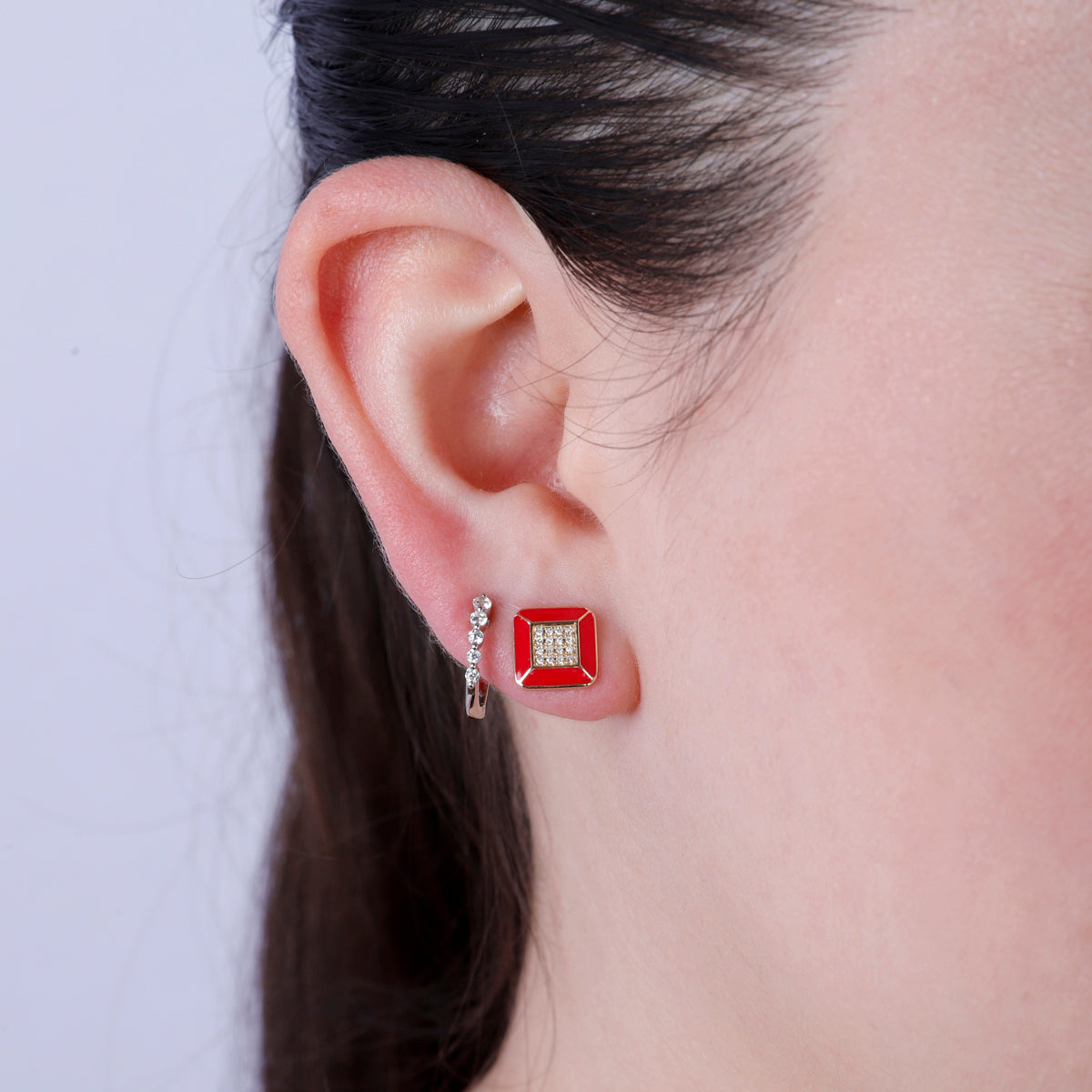 Enamel Square Studs