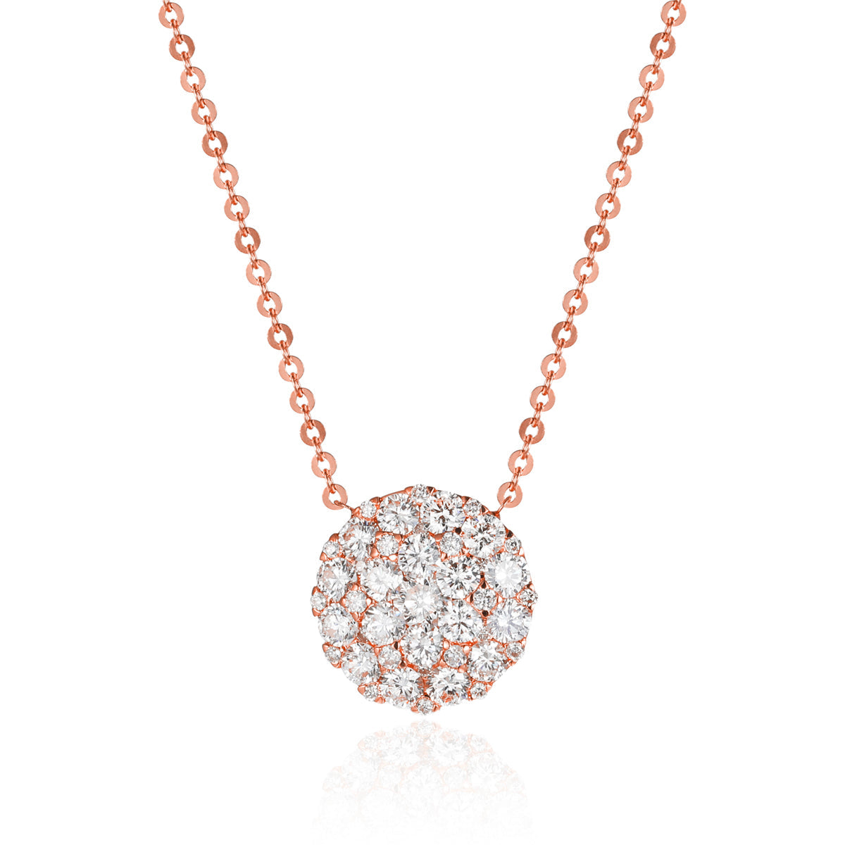 Cluster Round Diamond Necklace