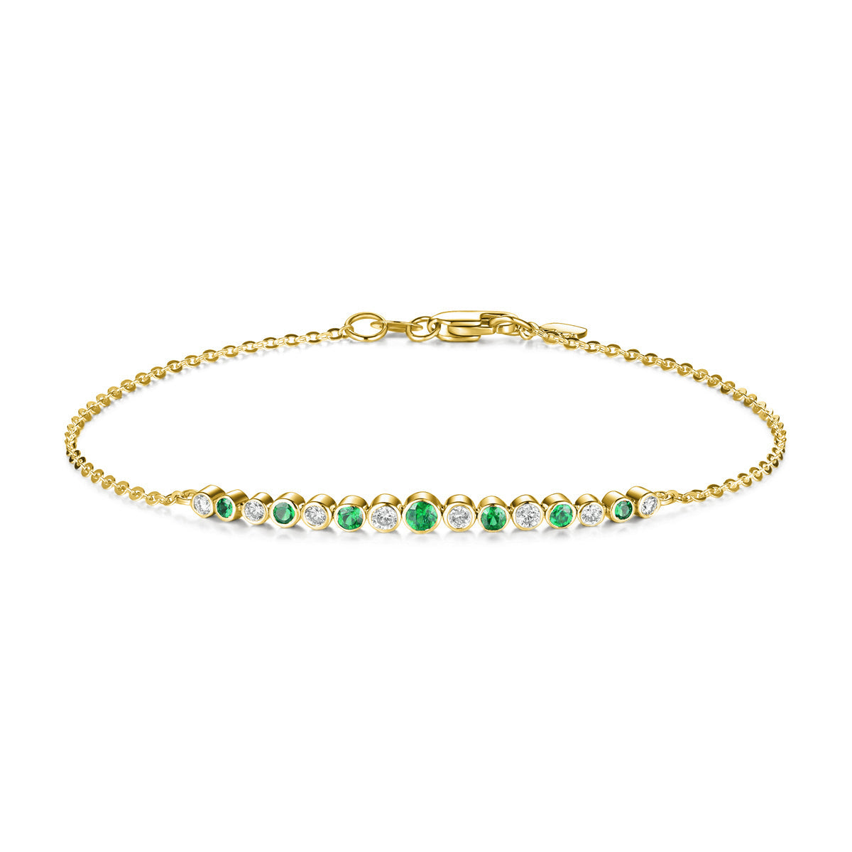 Beaded Precious Bracelet with alternating diamonds and pops of color with your choice of stone. 