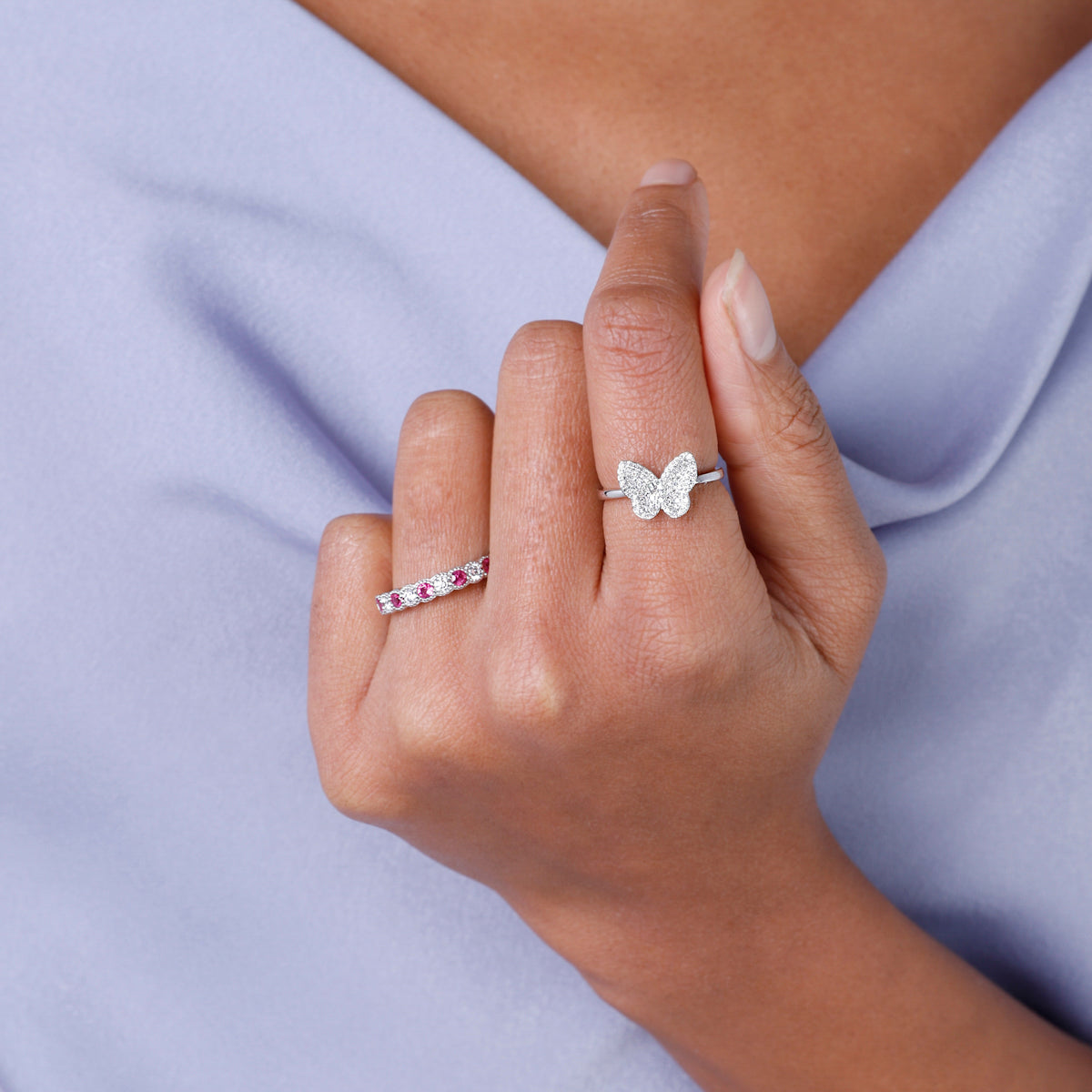 Pave Butterfly Ring