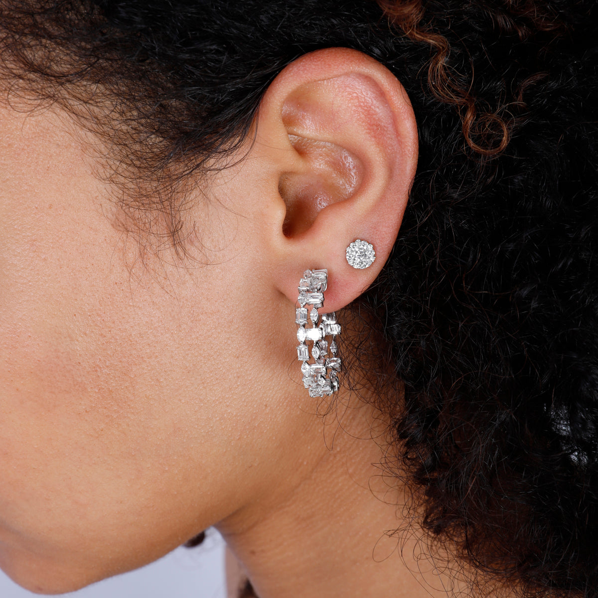 Mosaic Diamond Hoops